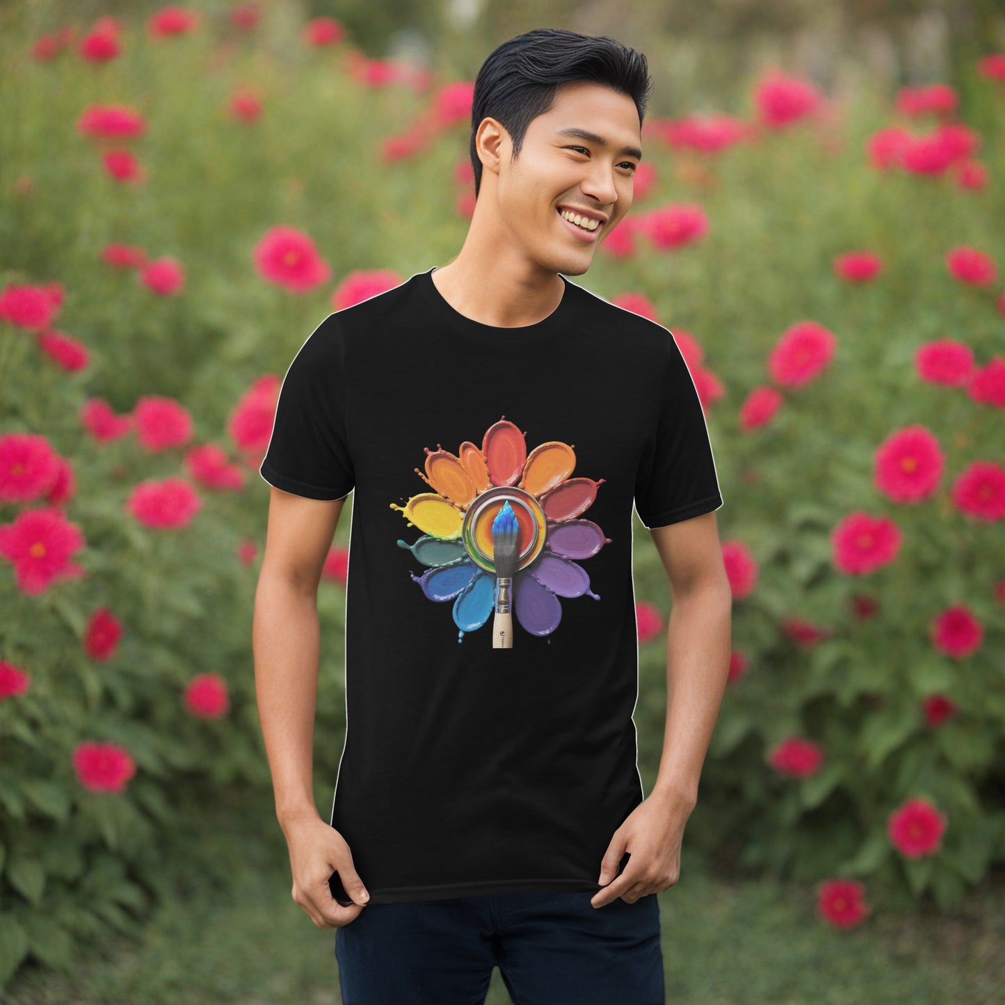 Colour Flower Pallet - Short-Sleeve Unisex T-Shirt