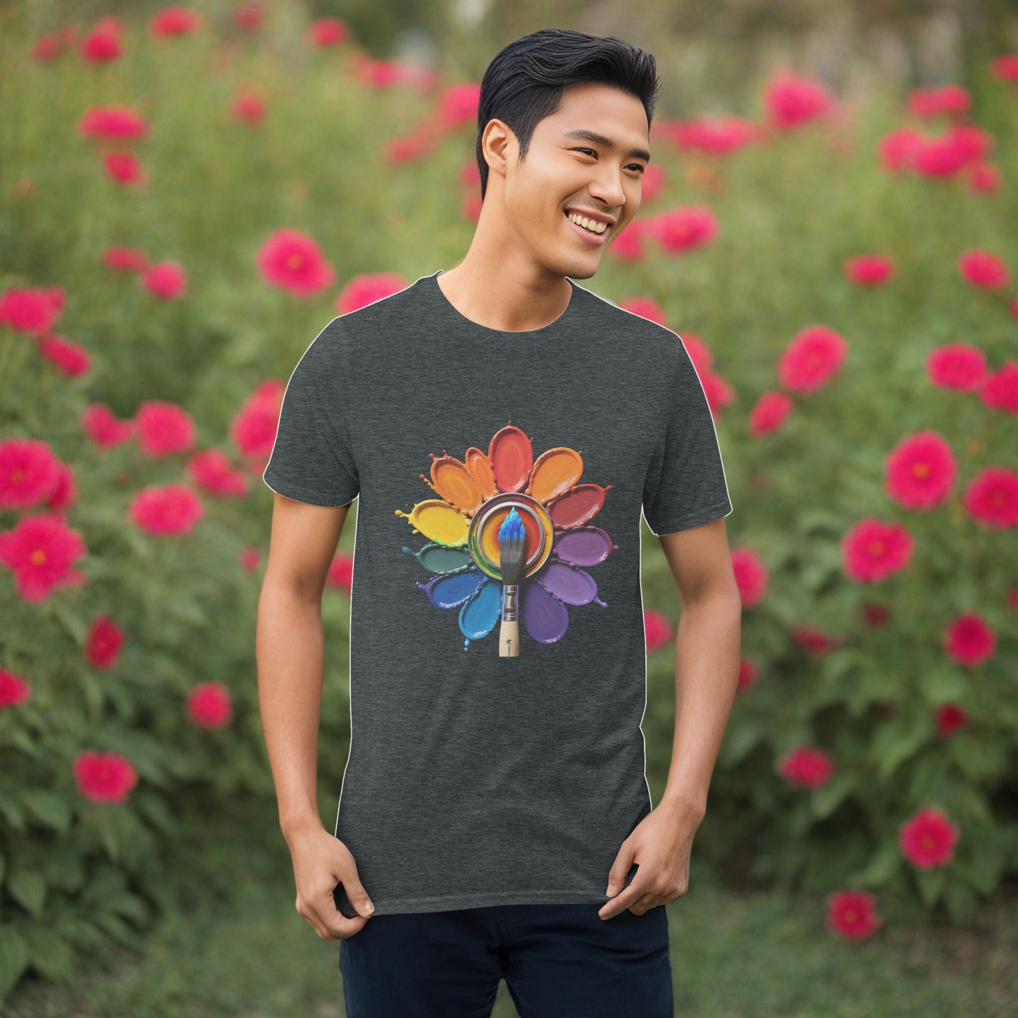 Colour Flower Pallet - Short-Sleeve Unisex T-Shirt