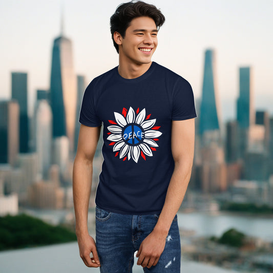 Uk Peace Flower - Short-Sleeve Unisex T-Shirt