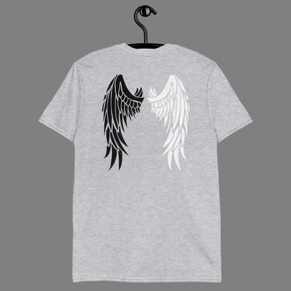 Black and White Angel Wings - Short-Sleeve Unisex T-Shirt