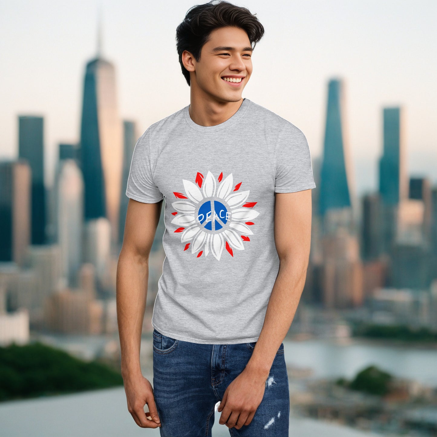 Uk Peace Flower - Short-Sleeve Unisex T-Shirt