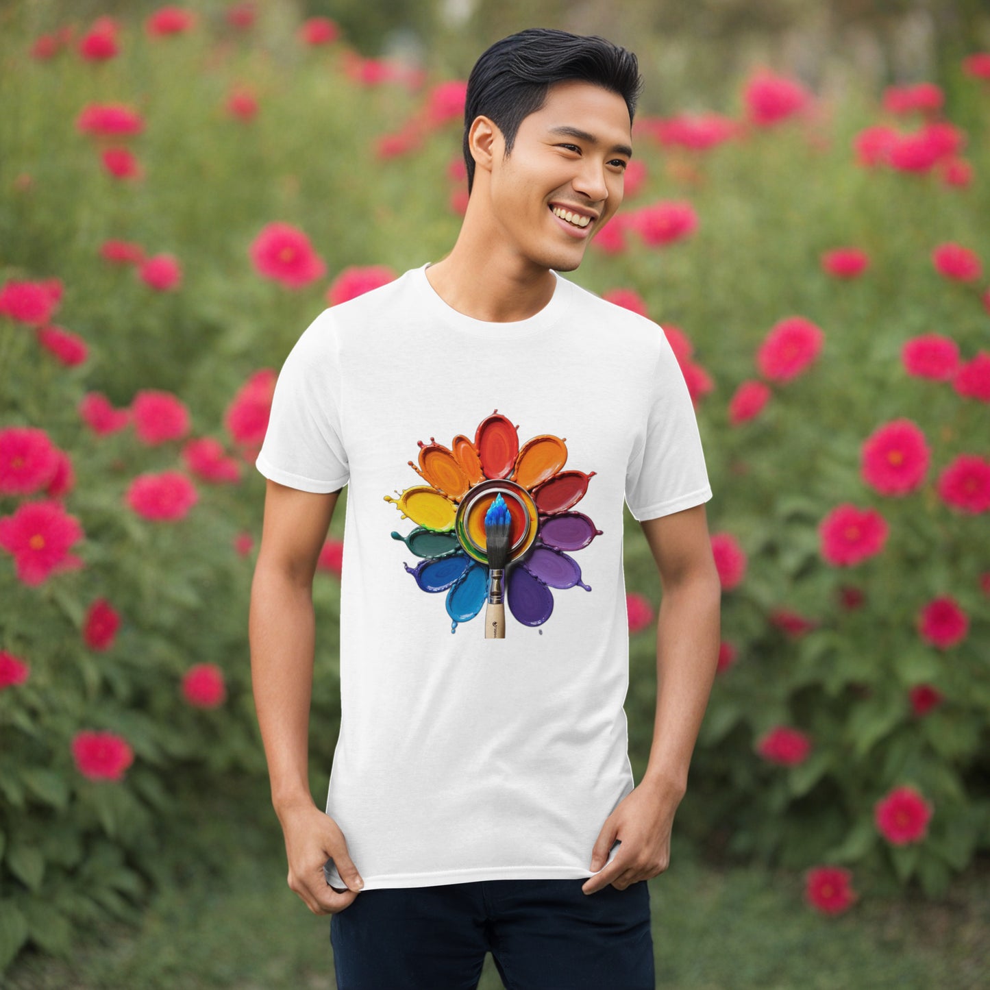 Colour Flower Pallet - Short-Sleeve Unisex T-Shirt