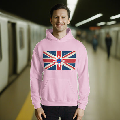 UK Peace Flower Flag - Unisex Hoodie